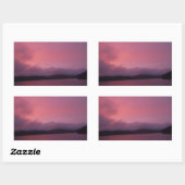 Sticker Rectangulaire Coucher de soleil violet sur le lac Arrowhead (Feuille)