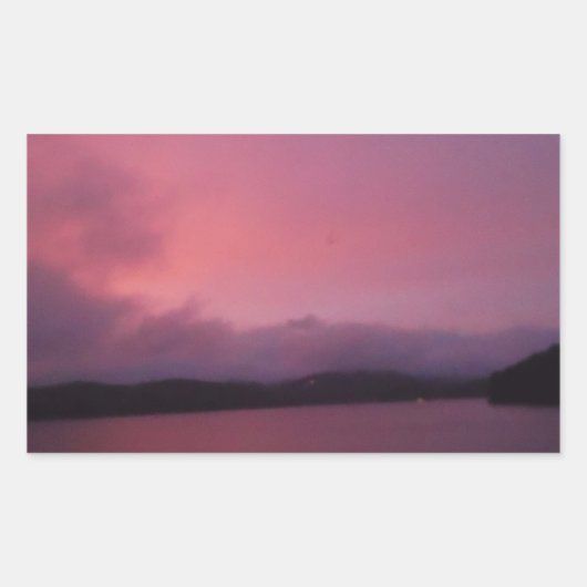 Sticker Rectangulaire Coucher de soleil violet sur le lac Arrowhead (Devant)