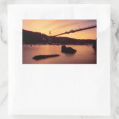 Sticker Rectangulaire Coucher du soleil de pont de St Johns (Sac)