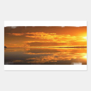 Sticker Rectangulaire Coucher du soleil d'or