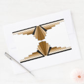 Sticker Rectangulaire Couches Art Déco en Tan (Enveloppe)
