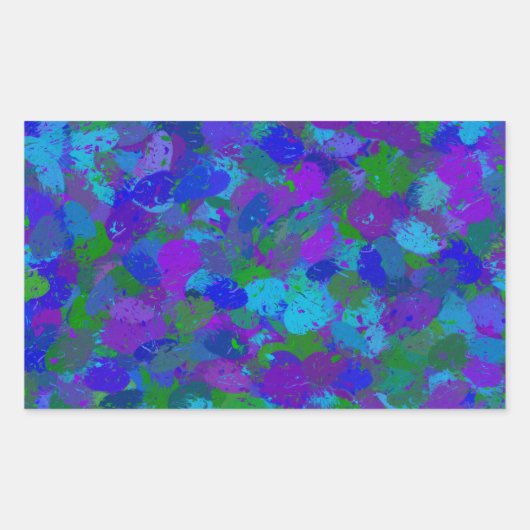 Sticker Rectangulaire Couleur du peacock (Devant)