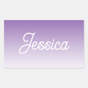 Sticker Rectangulaire Couleur ombrée violette (modifiable) et votre text