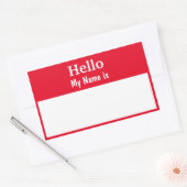 Sticker Rectangulaire Couleur rouge entièrement personnalisable 'Hello M (Enveloppe)