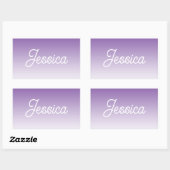 Sticker Rectangulaire Couleur violette ombrée (modifiable) et votre text (Feuille)