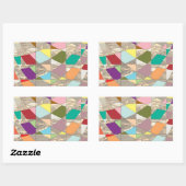 Sticker Rectangulaire Couleurs Abstraites or (Feuille)