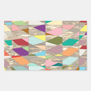 Sticker Rectangulaire Couleurs Abstraites or