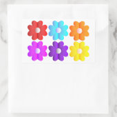 Sticker Rectangulaire Couleurs assez simples fleurs blanches graphisme a (Sac)