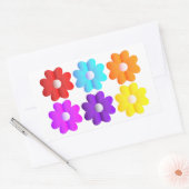 Sticker Rectangulaire Couleurs assez simples fleurs blanches graphisme a (Enveloppe)