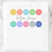 Sticker Rectangulaire Couleurs avec codes hexadécimaux Concepteur de nom (Sac)