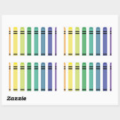 Sticker Rectangulaire Couleurs Crayon (Feuille)