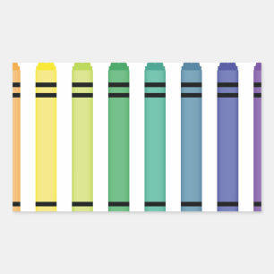 Sticker Rectangulaire Couleurs Crayon