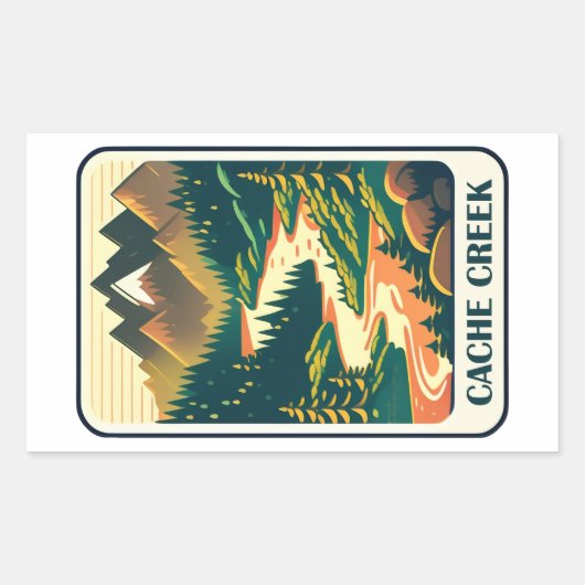 Sticker Rectangulaire Couleurs de Cache Creek California (Devant)