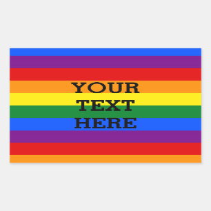 Sticker Rectangulaire COULEURS DE DRAPEAU PLANCHES + votre texte