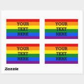 Sticker Rectangulaire COULEURS DE DRAPEAU PLANIFIÉ + votre texte (Feuille)
