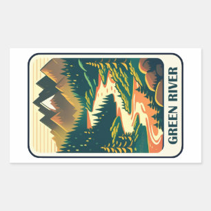 Sticker Rectangulaire Couleurs de Green River Utah