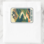 Sticker Rectangulaire Couleurs de la rivière Snake Idaho (Sac)