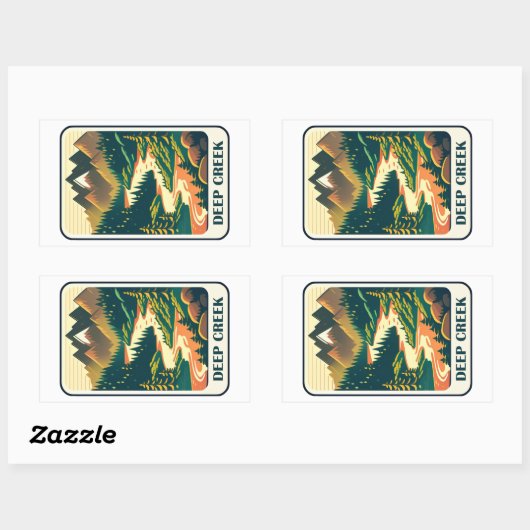 Sticker Rectangulaire Couleurs de l'Idaho de Deep Creek (Feuille)