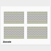 Sticker Rectangulaire Couleurs douces et chaudes ZigZag (Feuille)