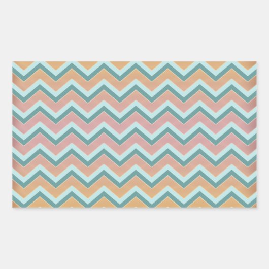 Sticker Rectangulaire Couleurs douces et chaudes ZigZag (Devant)