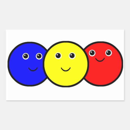 Sticker Rectangulaire Couleurs Primaires (Devant)