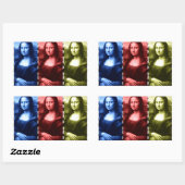 Sticker Rectangulaire Couleurs primaires Mona Lisa Poster de animal (Feuille)
