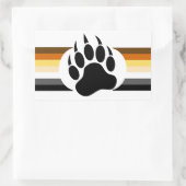 Sticker Rectangulaire Couleurs rayées Bear Pride et Patte d'ours (Sac)