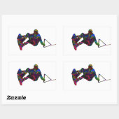 Sticker Rectangulaire Couleurs sauvages Wakeboard (Feuille)