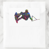 Sticker Rectangulaire Couleurs sauvages Wakeboard (Sac)