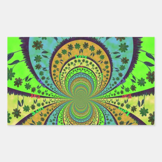 Sticker Rectangulaire Couleurs traditionnelles africaines Kaleidoscope A (Devant)