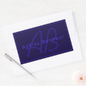 Sticker Rectangulaire Couleurs violettes profondes modernes | Nom et mon (Enveloppe)