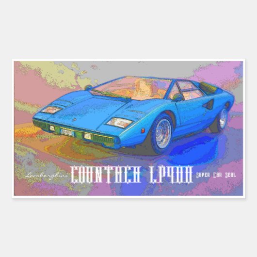STICKER RECTANGULAIRE COUNTACH (Devant)