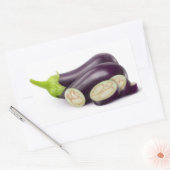 Sticker Rectangulaire Couper l'aubergine fraîche (Enveloppe)