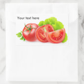 Sticker Rectangulaire Couper les tomates fraîches (Sac)