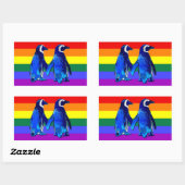 Sticker Rectangulaire "Couple de pingouin gay" (Feuille)