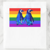 Sticker Rectangulaire "Couple de pingouin gay" (Sac)