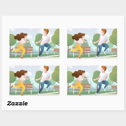Sticker Rectangulaire Couple Out (Feuille)