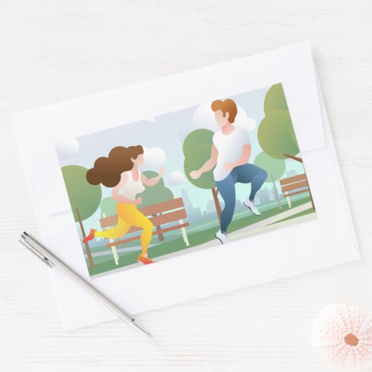 Sticker Rectangulaire Couple Out (Enveloppe)