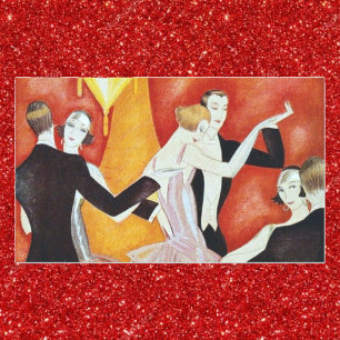 Sticker Rectangulaire Couples de danse Art déco Salon de bal des années