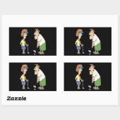 Sticker Rectangulaire Couples Qui Golf Ensemble Restent Ensemble (Feuille)