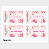 Sticker Rectangulaire Coupon d'amour (Feuille)