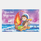 Sticker Rectangulaire Courageux marin (Devant)