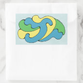 Sticker Rectangulaire Courbes d'insertion (Jaune, Bleu, Vert) (Sac)