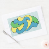 Sticker Rectangulaire Courbes d'insertion (Jaune, Bleu, Vert) (Enveloppe)