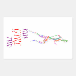 Sticker Rectangulaire Courez une fille, courez