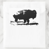 Sticker Rectangulaire Courir Buffalo Bison Pop Art (Sac)