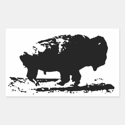 Sticker Rectangulaire Courir Buffalo Bison Pop Art (Devant)