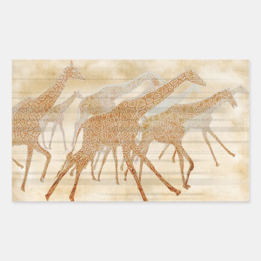 Sticker Rectangulaire Courir des girafes (Devant)