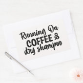 Sticker Rectangulaire Courir sur du café et du shampooing sec (Enveloppe)