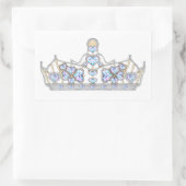 Sticker Rectangulaire couronne d'argent diamants de coeur mode brillante (Sac)
